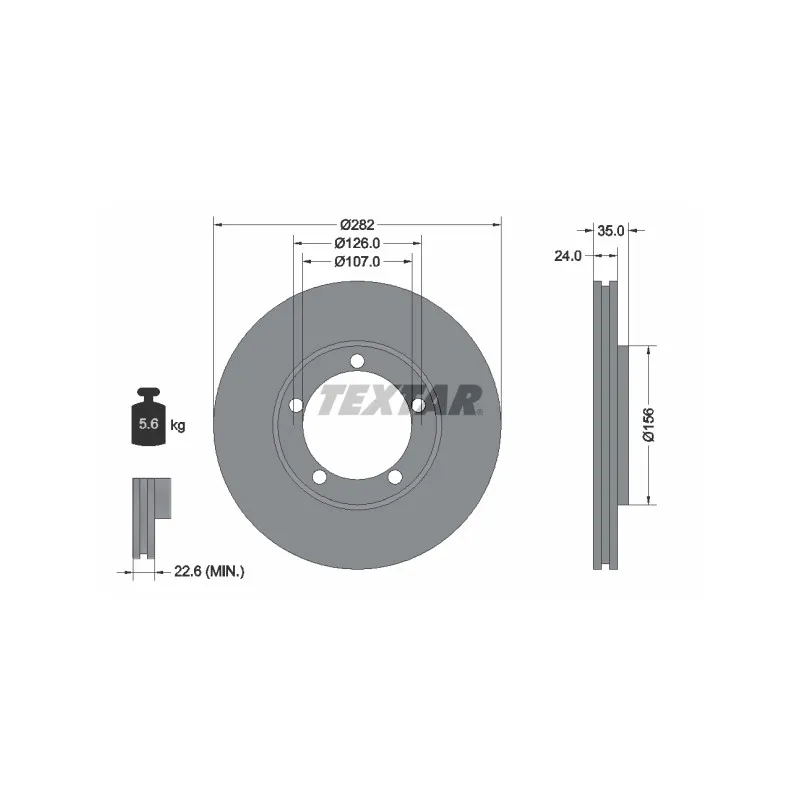 Jeu de 2 disques de frein avant TEXTAR 92039600