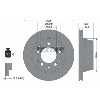 Jeu de 2 disques de frein arrière TEXTAR 92039700