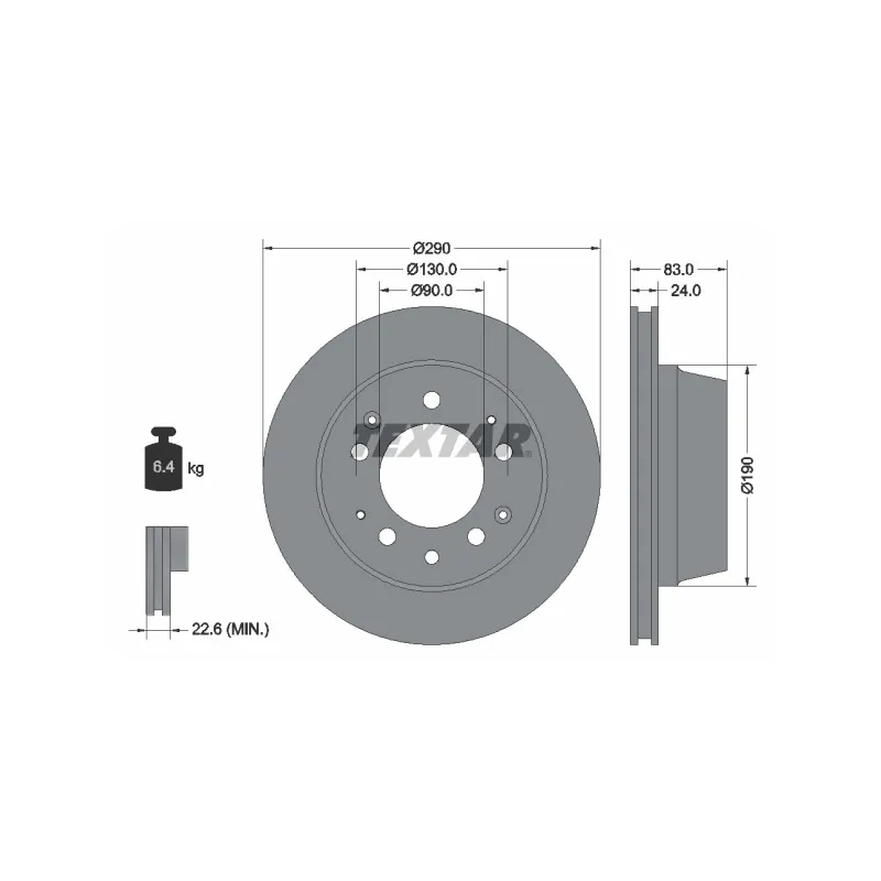 Jeu de 2 disques de frein arrière TEXTAR 92039700