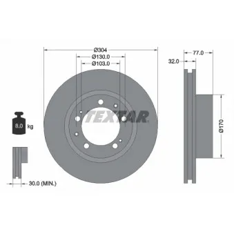 Disque de frein avant droit TEXTAR 92039800