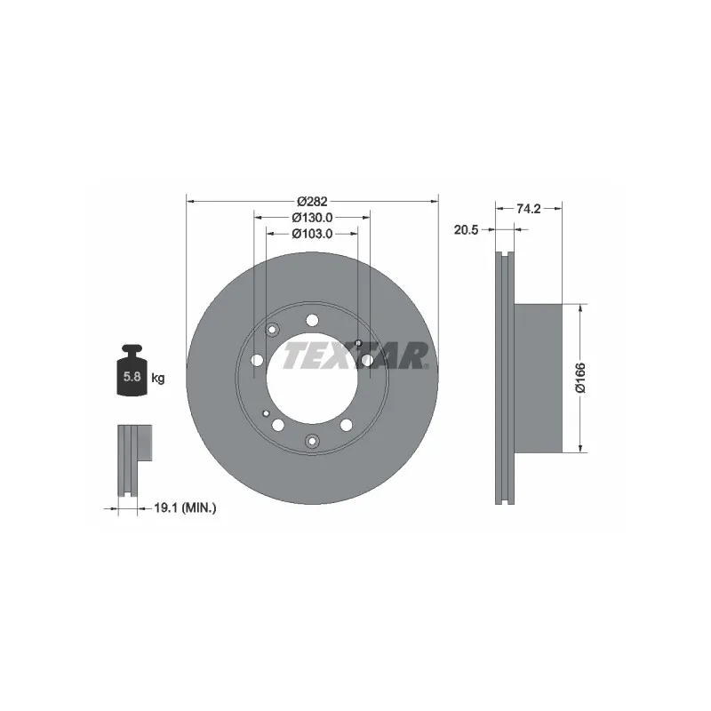 Jeu de 2 disques de frein avant TEXTAR 92040000