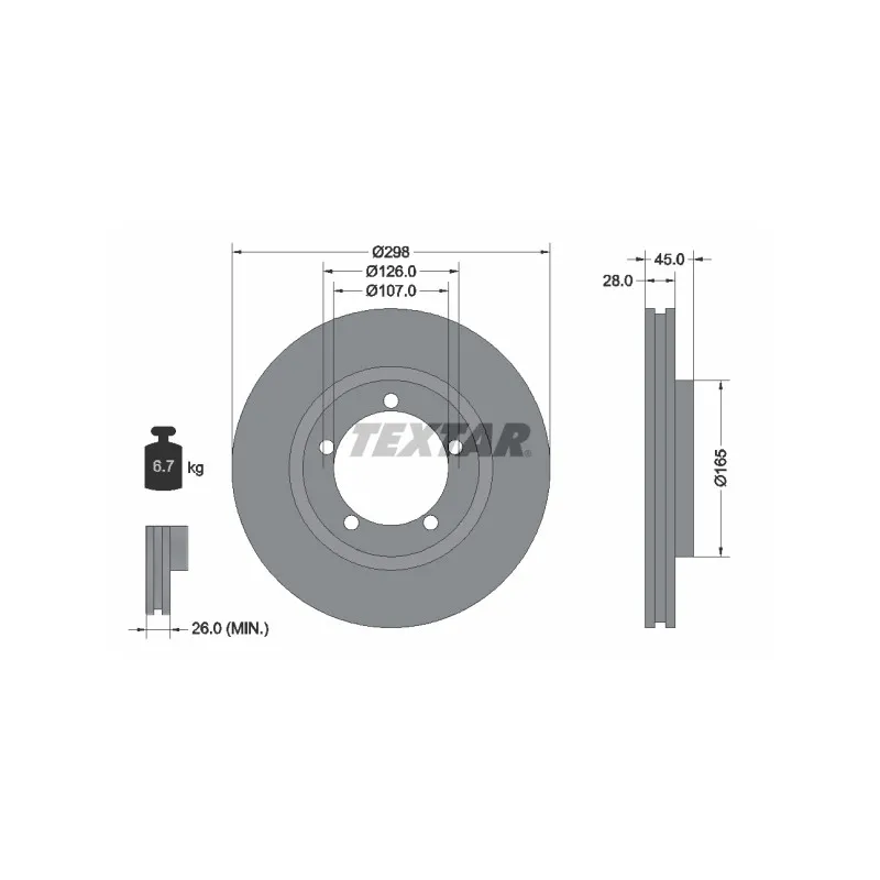 Jeu de 2 disques de frein avant TEXTAR 92040200