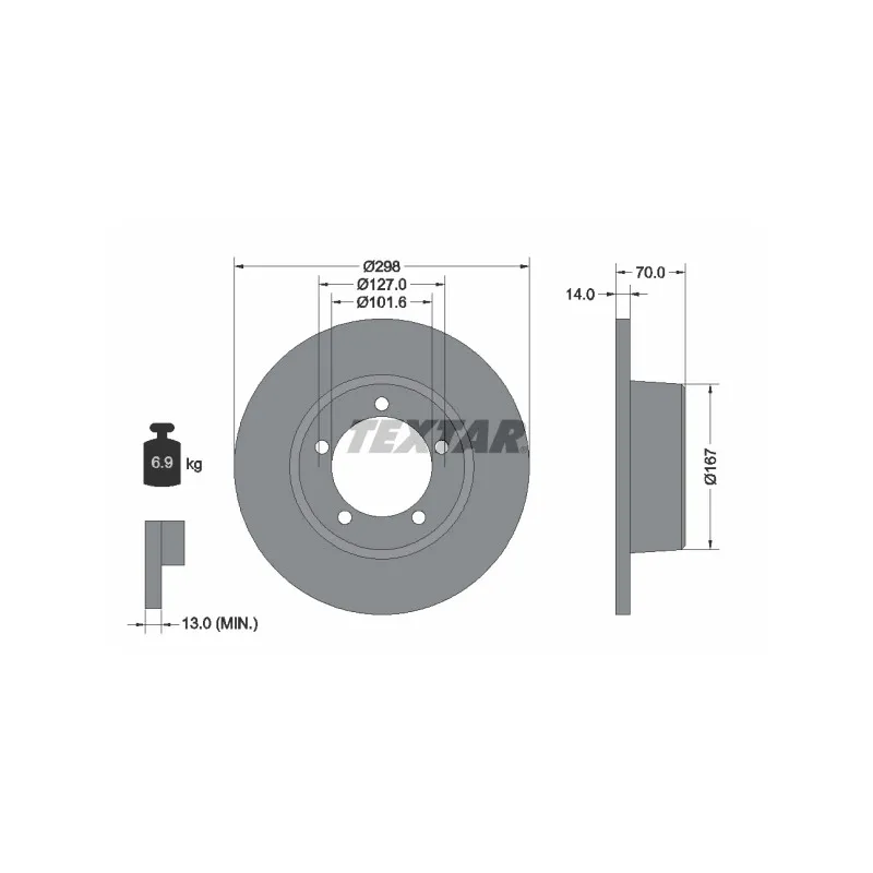 Jeu de 2 disques de frein avant TEXTAR 92040600