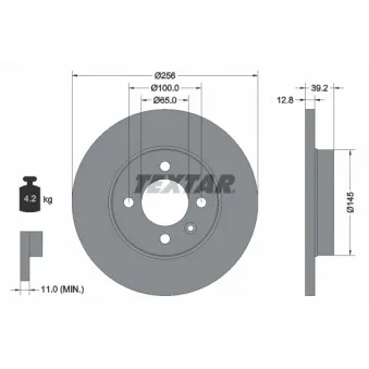 Jeu de 2 disques de frein avant TEXTAR 92041703