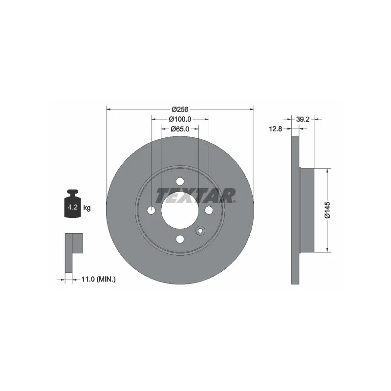 Jeu de 2 disques de frein avant TEXTAR 92041703