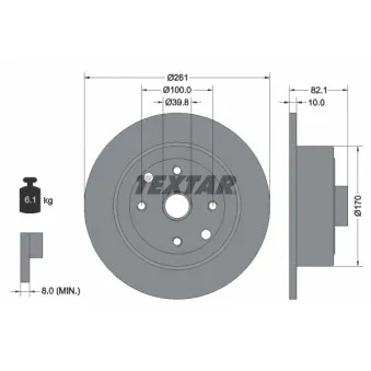 Jeu de 2 disques de frein arrière TEXTAR 92042000