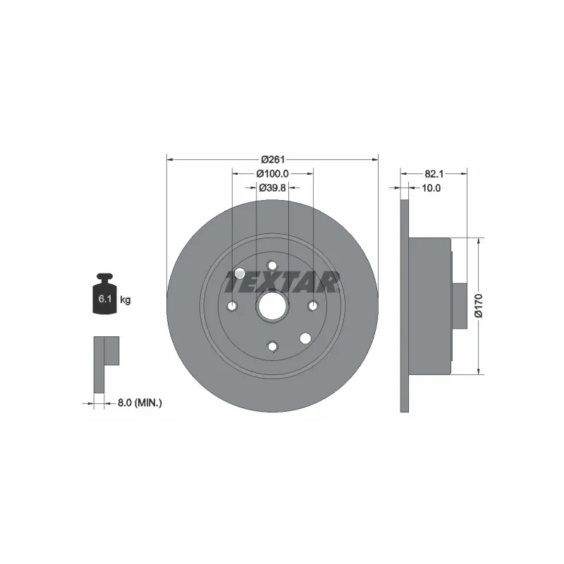 Jeu de 2 disques de frein arrière TEXTAR 92042000