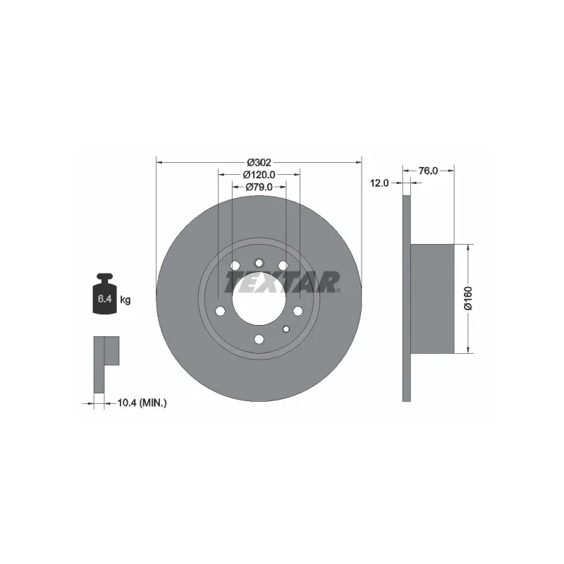 Jeu de 2 disques de frein avant TEXTAR 92042103