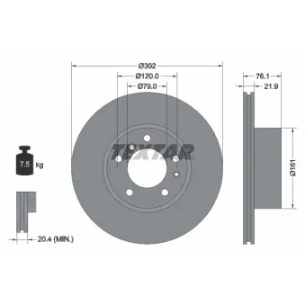 Jeu de 2 disques de frein avant TEXTAR