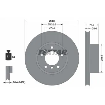 Jeu de 2 disques de frein avant TEXTAR 92042400