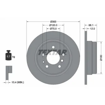 Jeu de 2 disques de frein arrière TEXTAR 92042500