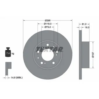 Jeu de 2 disques de frein avant TEXTAR 92042900