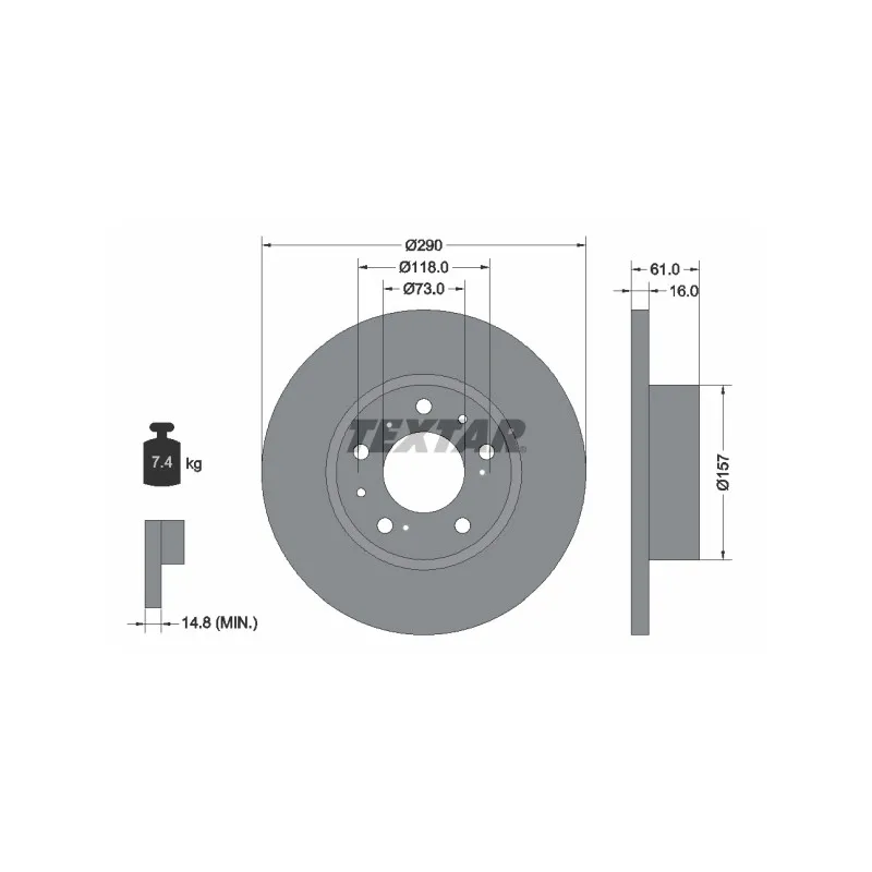 Jeu de 2 disques de frein avant TEXTAR 92042900