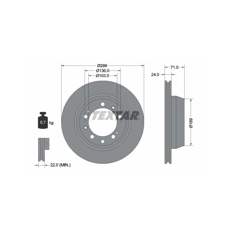 Jeu de 2 disques de frein arrière TEXTAR 92043300
