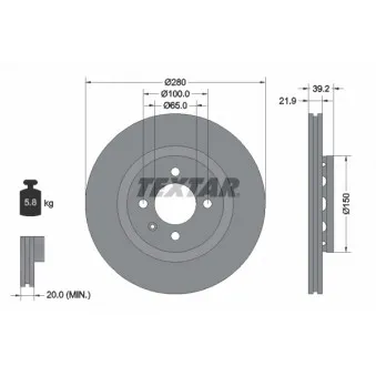 Jeu de 2 disques de frein avant TEXTAR 92043500