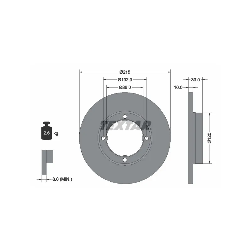 Jeu de 2 disques de frein avant TEXTAR 92043800