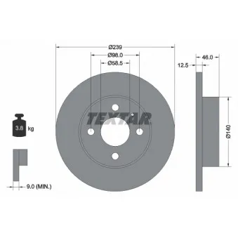 Jeu de 2 disques de frein avant TEXTAR 92044000
