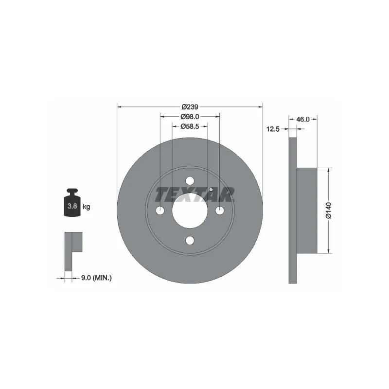 Jeu de 2 disques de frein avant TEXTAR 92044000