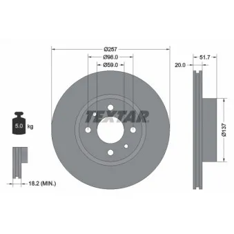 Jeu de 2 disques de frein avant TEXTAR 92044200