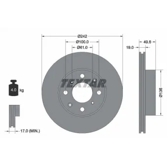 Jeu de 2 disques de frein avant TEXTAR 92046200