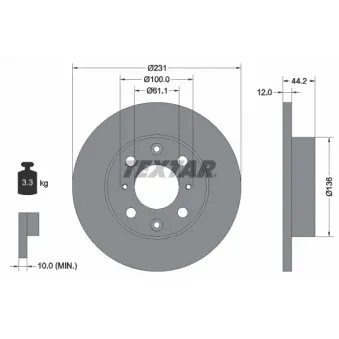 Jeu de 2 disques de frein avant TEXTAR 92046300