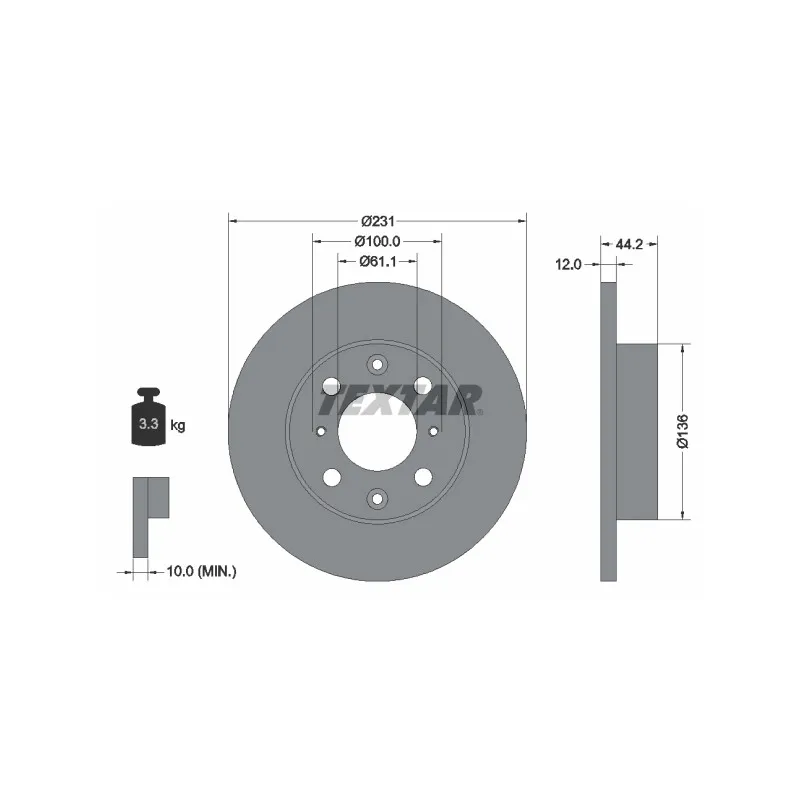 Jeu de 2 disques de frein avant TEXTAR 92046300