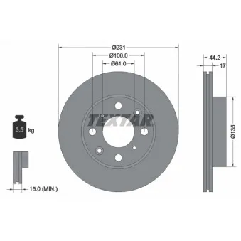 Jeu de 2 disques de frein avant TEXTAR 92046500
