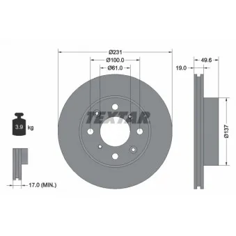 Jeu de 2 disques de frein avant TEXTAR 92046700