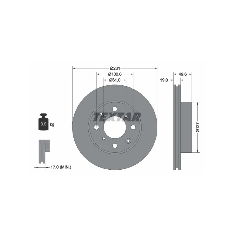 Jeu de 2 disques de frein avant TEXTAR 92046700