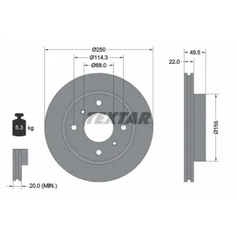 Jeu de 2 disques de frein avant TEXTAR 92047500