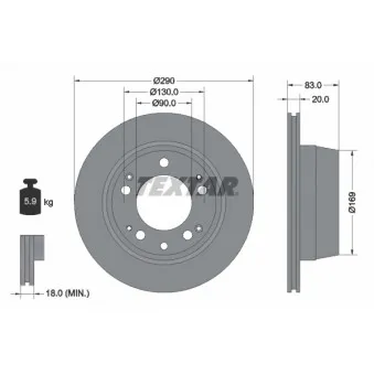 Jeu de 2 disques de frein arrière TEXTAR 92048300