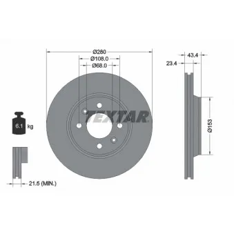 Jeu de 2 disques de frein avant TEXTAR
