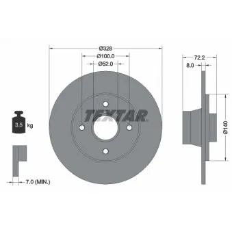 Jeu de 2 disques de frein arrière TEXTAR 92049200