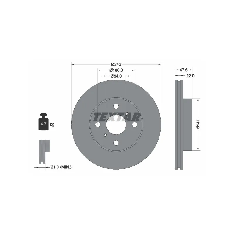 Jeu de 2 disques de frein avant TEXTAR 92049900