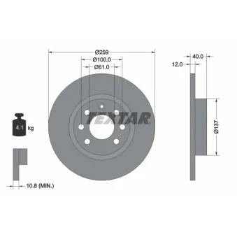 Jeu de 2 disques de frein avant TEXTAR 92050600