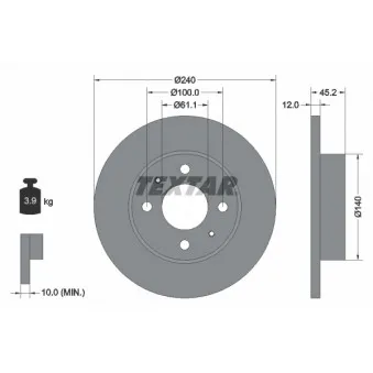 Jeu de 2 disques de frein avant TEXTAR 92051800