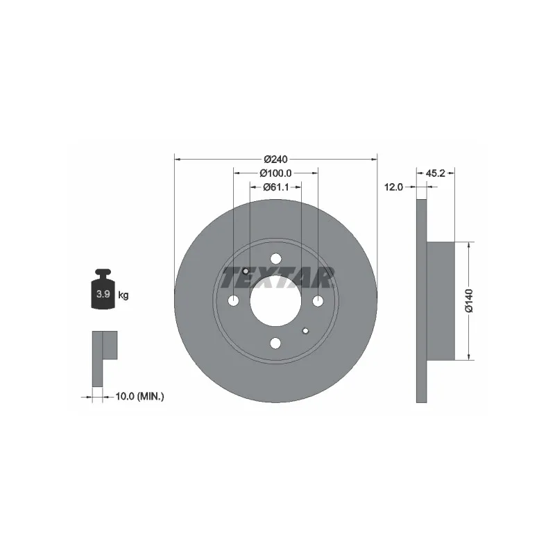 Jeu de 2 disques de frein avant TEXTAR 92051800