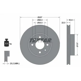 Jeu de 2 disques de frein avant TEXTAR