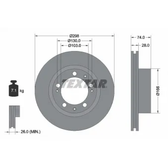 Jeu de 2 disques de frein avant TEXTAR 92052300