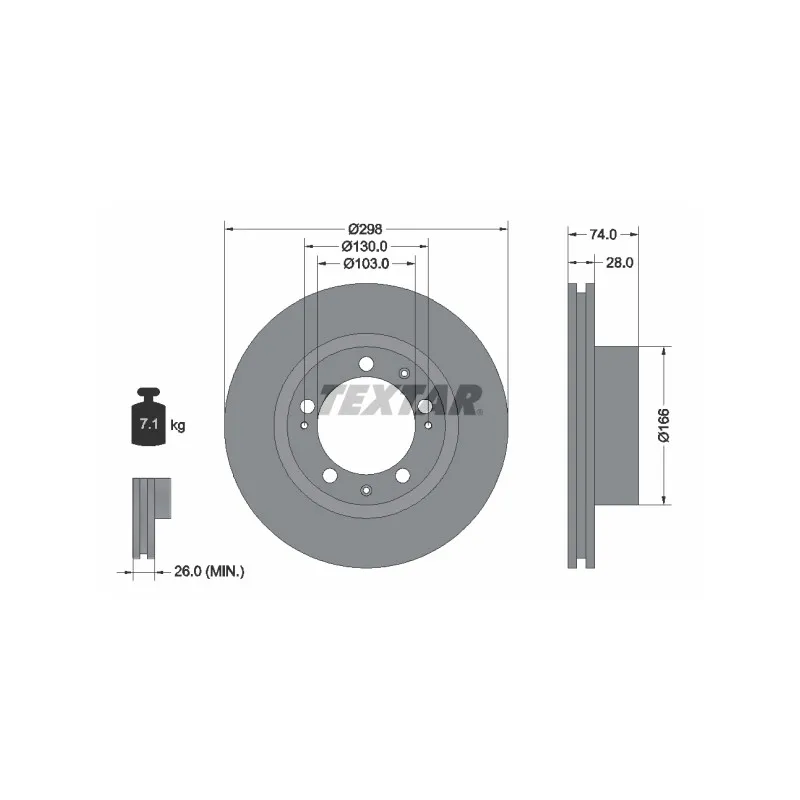 Jeu de 2 disques de frein avant TEXTAR 92052300