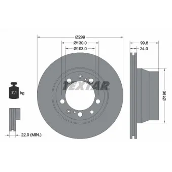 Jeu de 2 disques de frein arrière TEXTAR 92052400