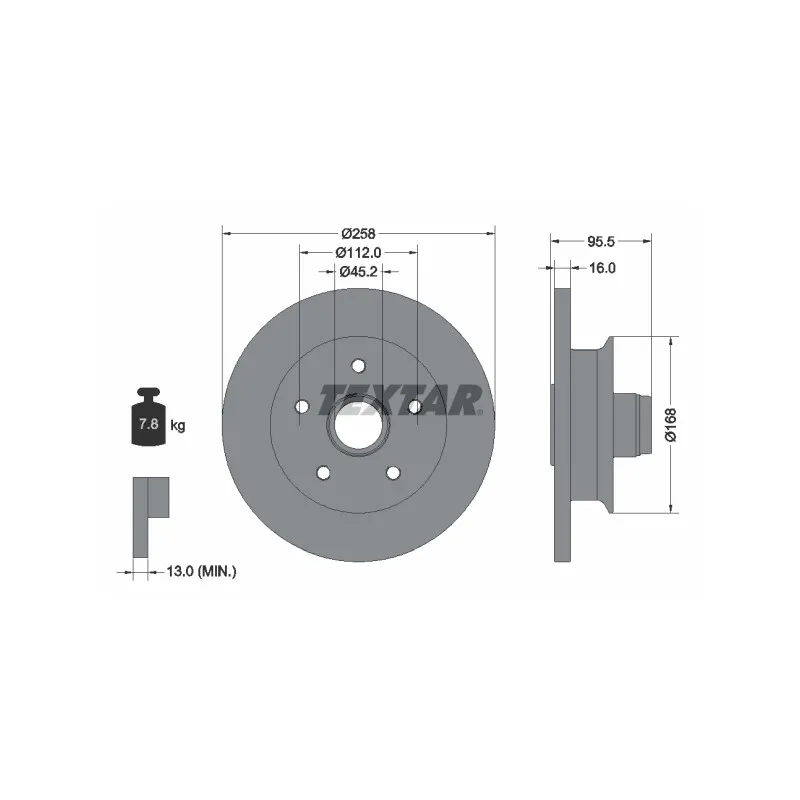 Jeu de 2 disques de frein avant TEXTAR 92053000