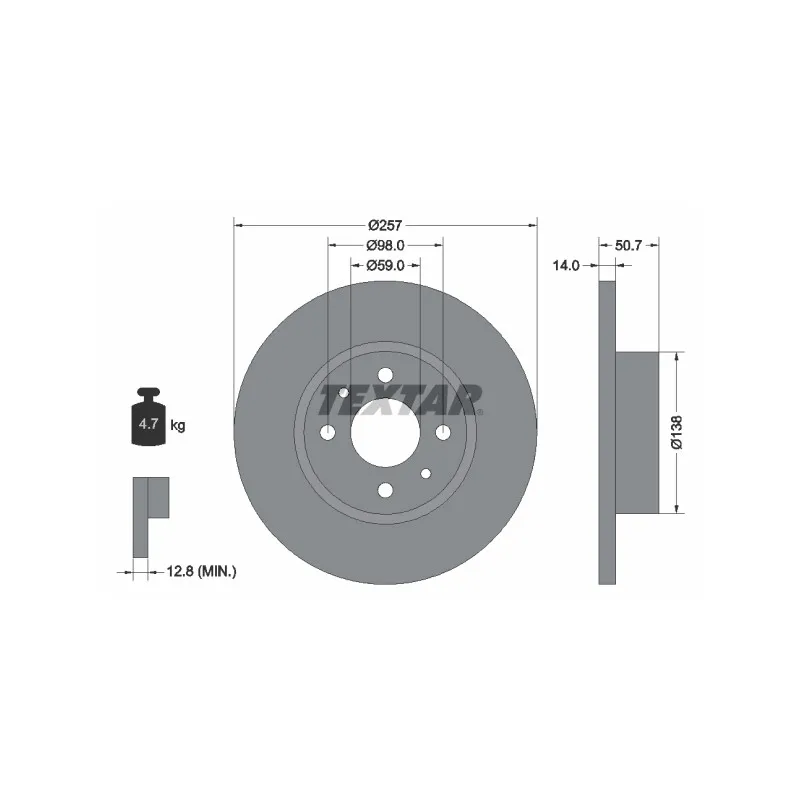 Jeu de 2 disques de frein avant TEXTAR 92053200