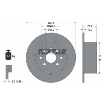 Jeu de 2 disques de frein arrière TEXTAR 92054700