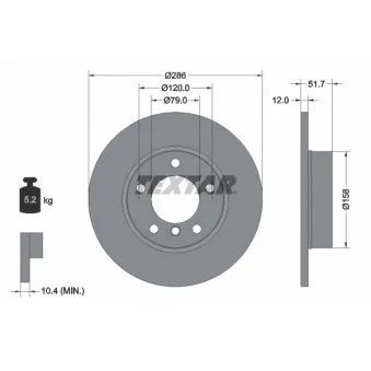 Jeu de 2 disques de frein avant TEXTAR 92055503