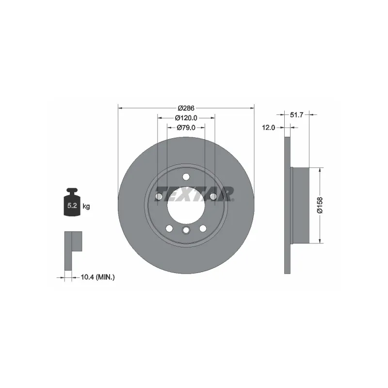 Jeu de 2 disques de frein avant TEXTAR 92055503