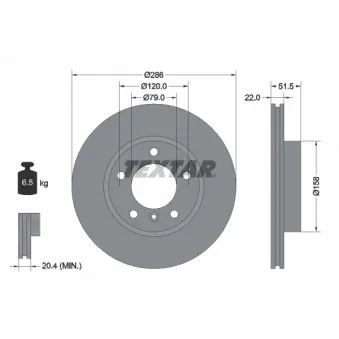 Jeu de 2 disques de frein avant TEXTAR 92055605