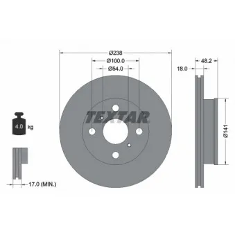 Jeu de 2 disques de frein avant TEXTAR 92055800