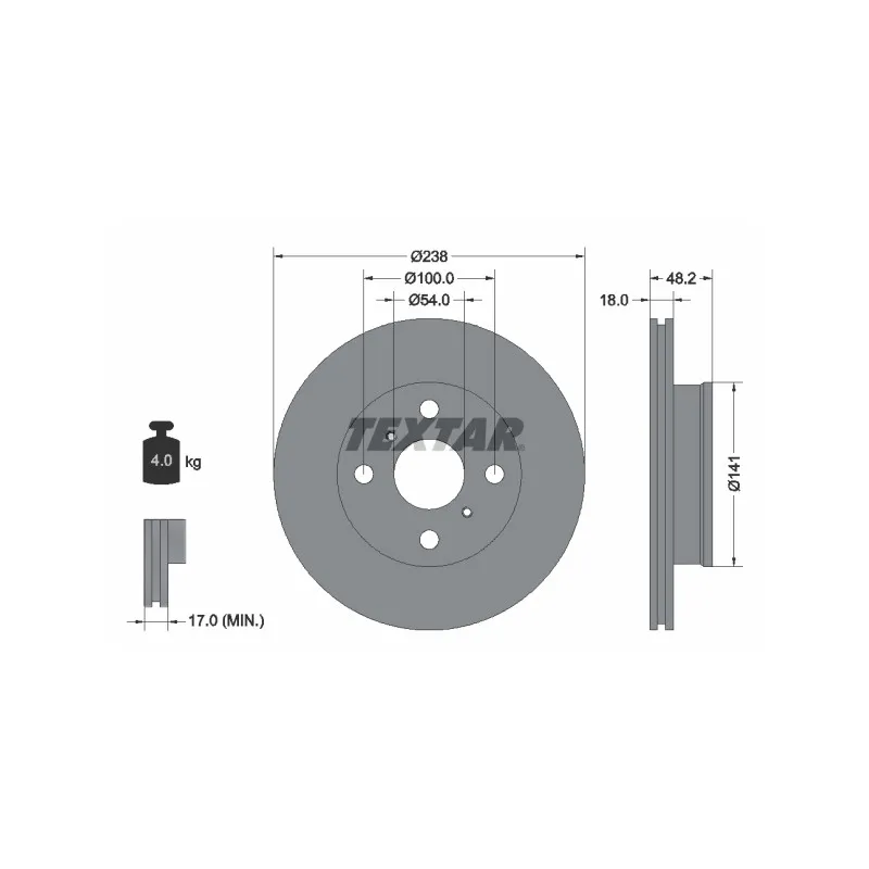 Jeu de 2 disques de frein avant TEXTAR 92055800