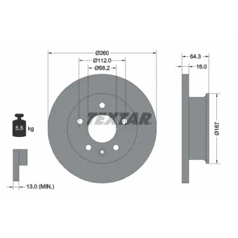 Jeu de 2 disques de frein avant TEXTAR 92055900